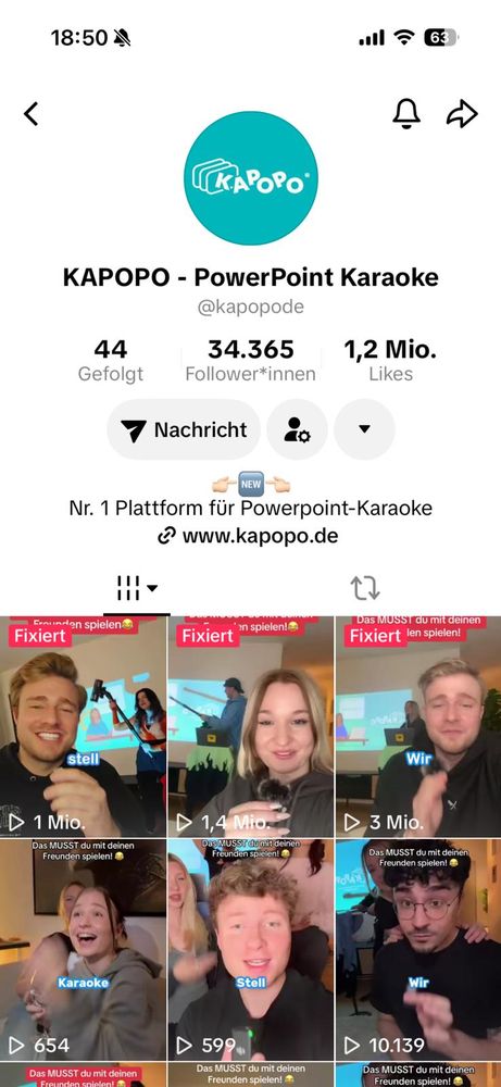 Kapopo TikTok heute &ndash; 34.365 Follower